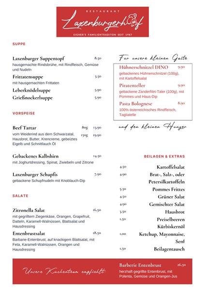 Suppen, Vorspeisen, Beilagen, Kindergerichte, Salate