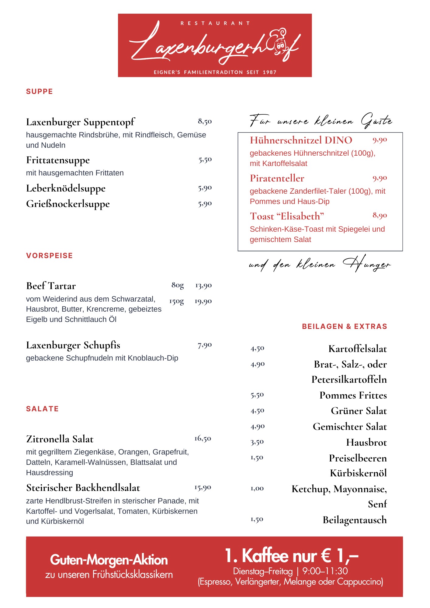 Suppen, Vorspeisen, Beilagen, Kindergerichte, Salate